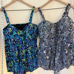 Women’s tankini swim tops by Fit 4u, size 22. $16 each or both for $30.